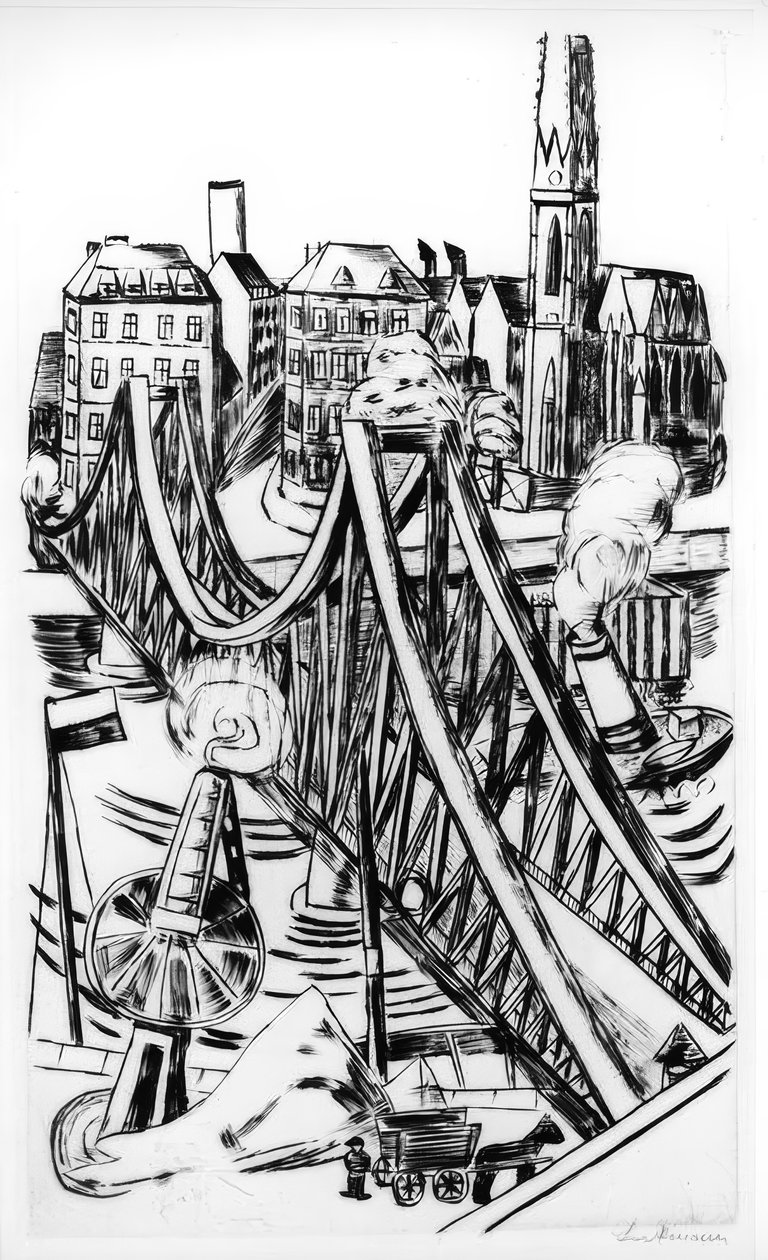 Stora bron (The Eiserne Steg i Frankfurt am Main) av Max Beckmann