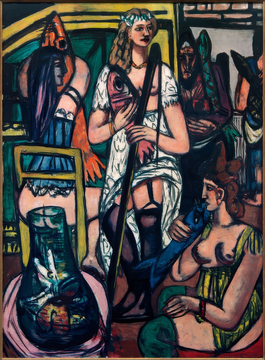 Stor bild av kvinnor, fiskare av Max Beckmann