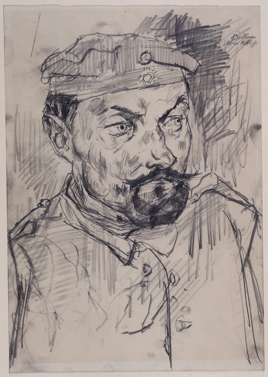 Hemvärnsmannen Ernst Pflanz, huvud och axlar av Max Beckmann