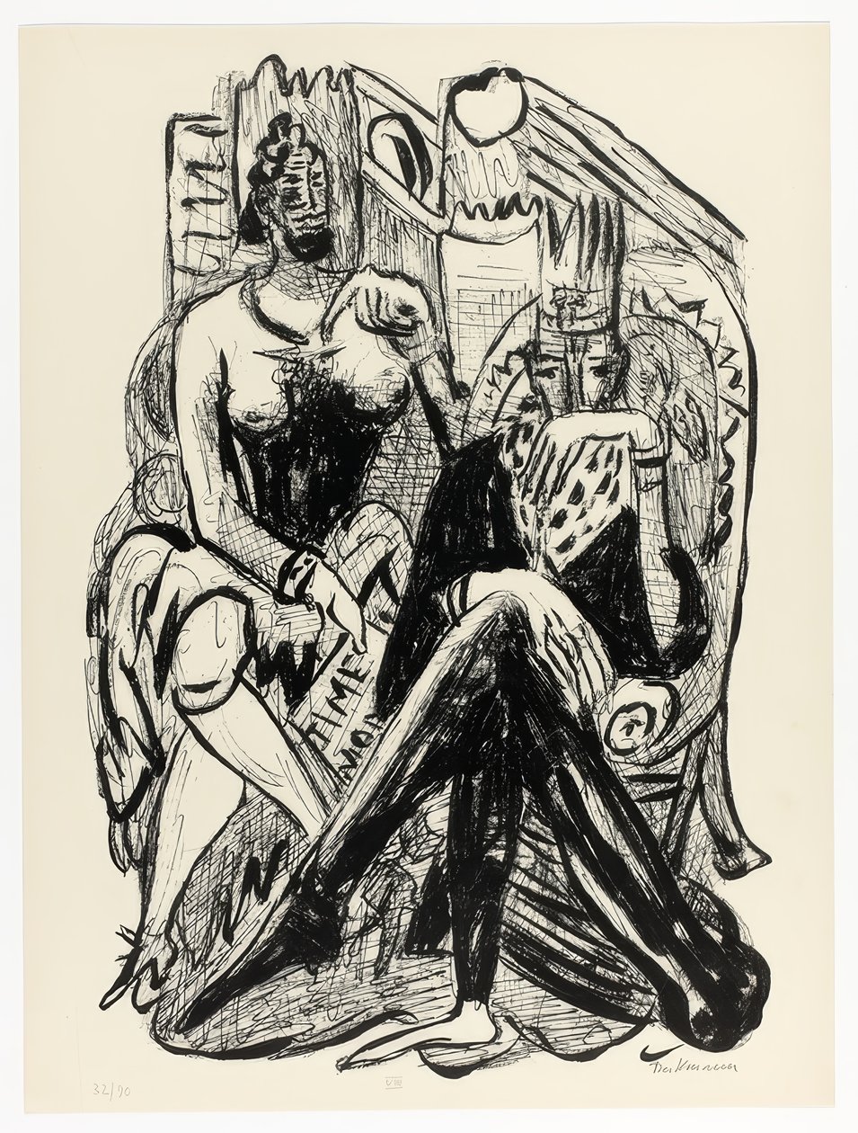 King and Demagogue, tallrik åtta från Day and Dream av Max Beckmann