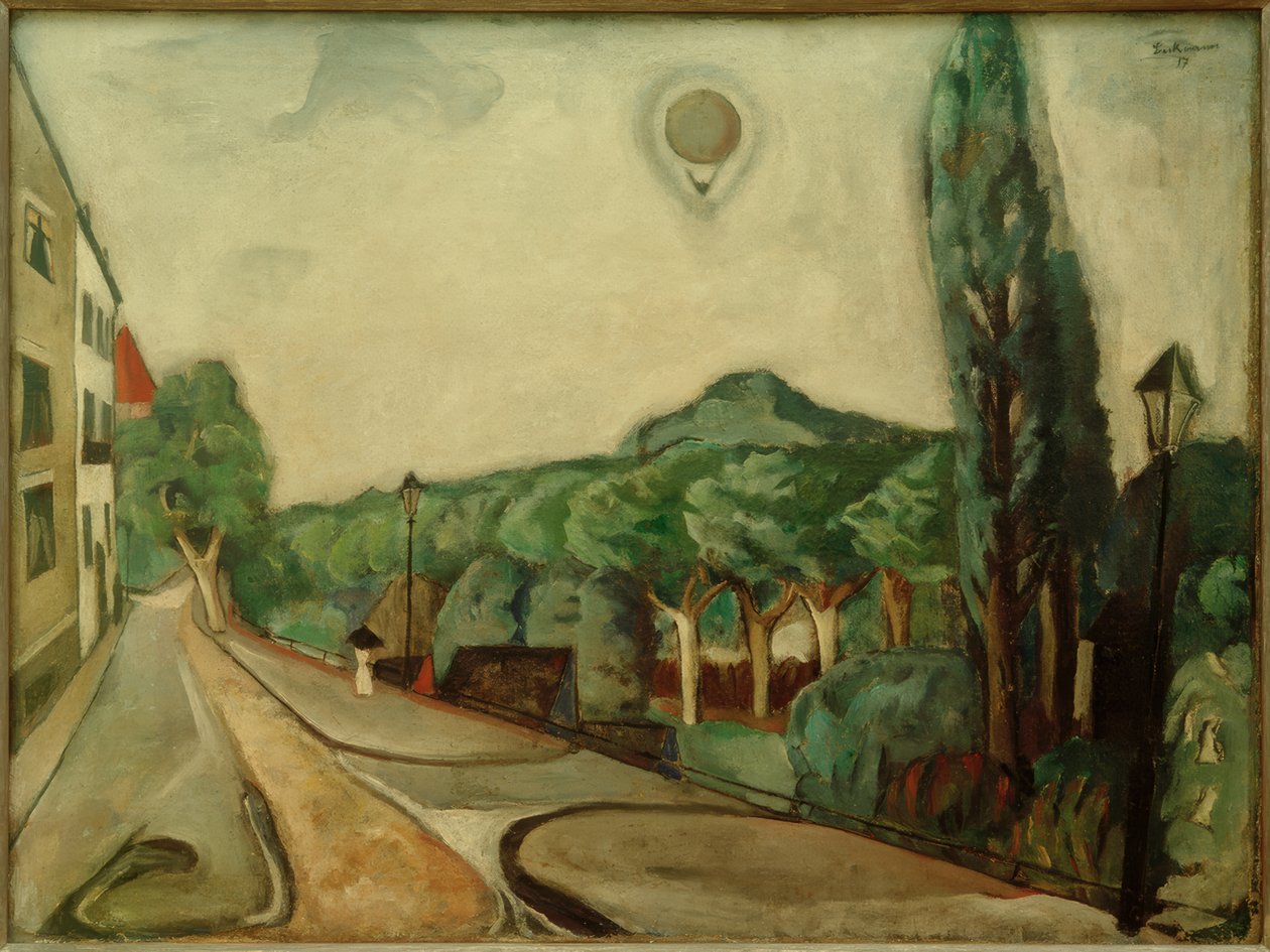 Landskap med ballong av Max Beckmann
