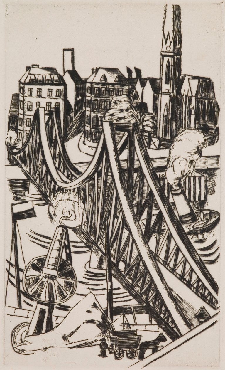 Stora bron ("Eiserner Steg" i Frankfurt am Main) av Max Beckmann