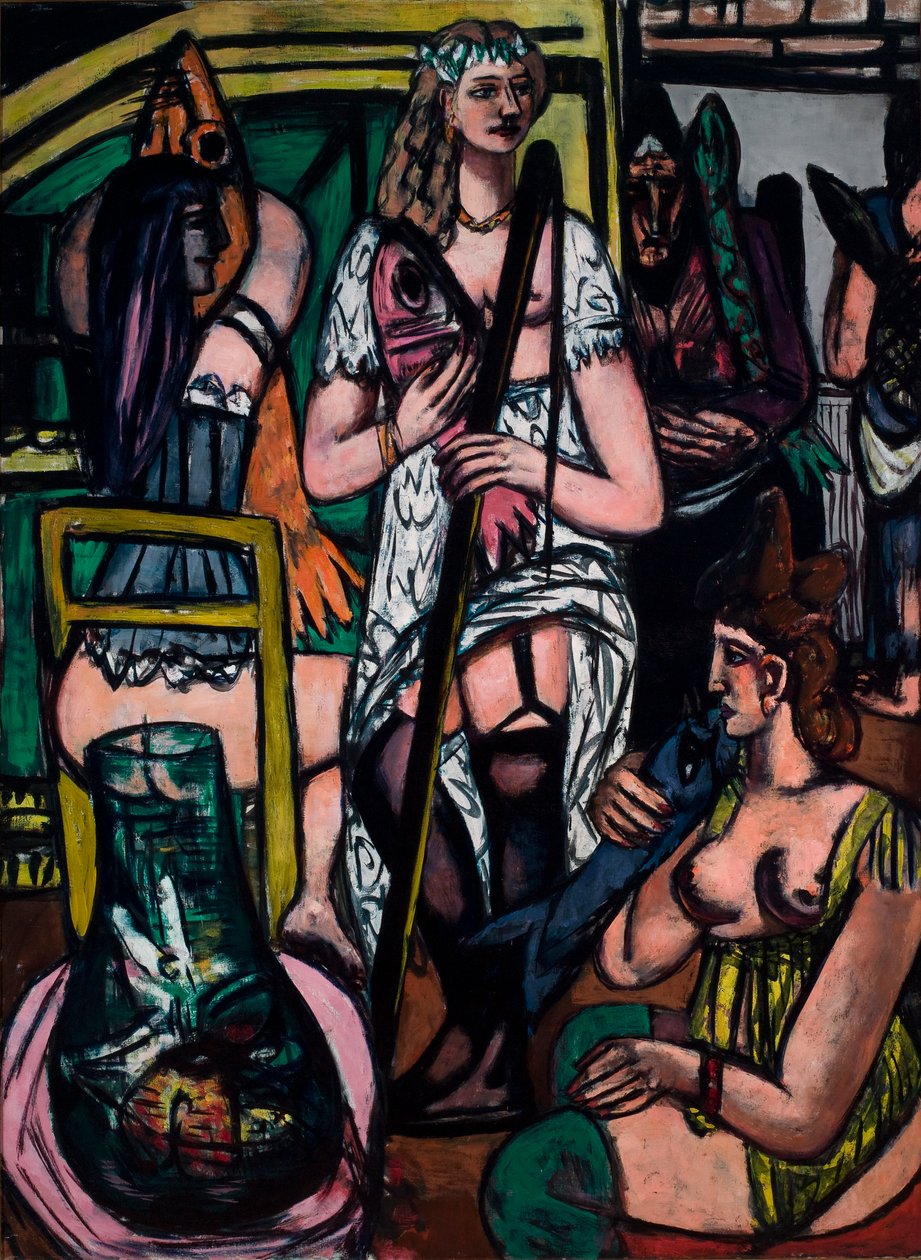 Stor bild av kvinnor. Fiskarkvinnor av Max Beckmann
