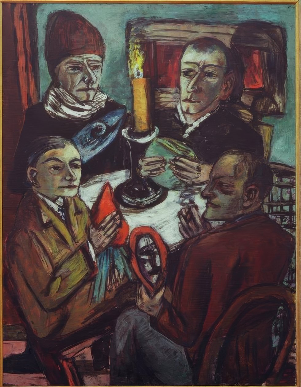Les Artistes med grönsaker av Max Beckmann