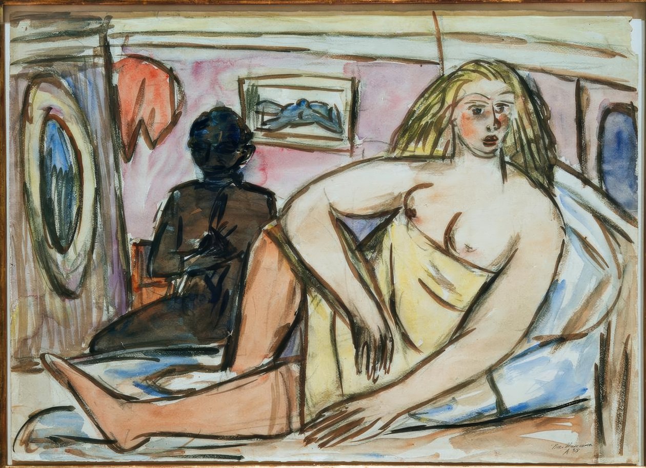 Lögnaktig kvinna av Max Beckmann