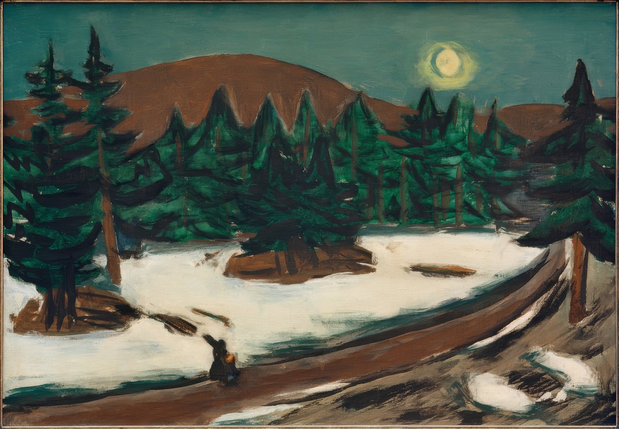 Månlandskap i bergen med snö av Max Beckmann