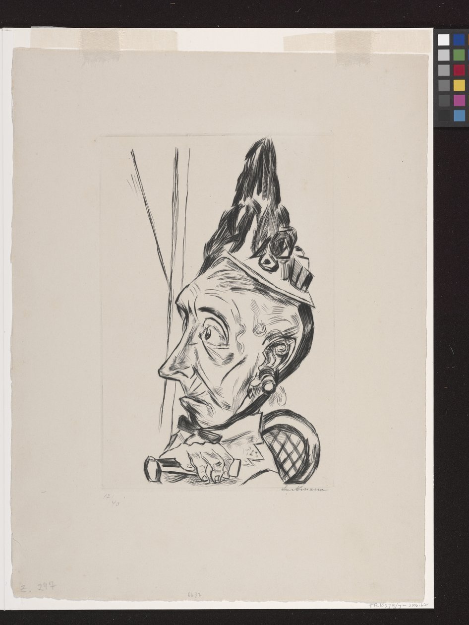 Gammal kvinna med motorhuven av Max Beckmann