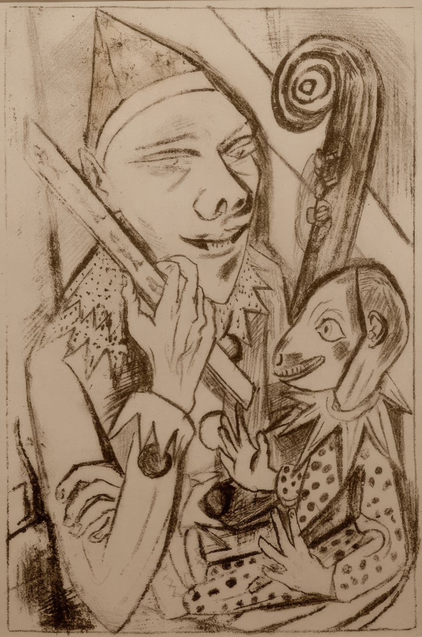Pjerrot med mask av Max Beckmann