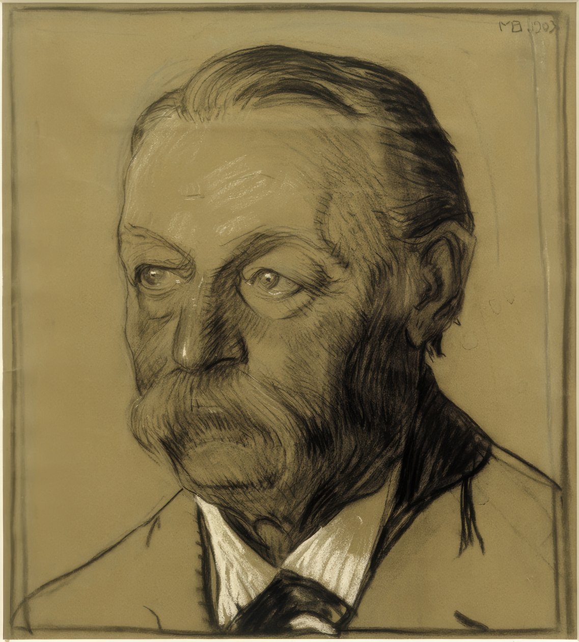 Porträtt av farbror Friedrich Beckmann, halvprofil till vänster av Max Beckmann