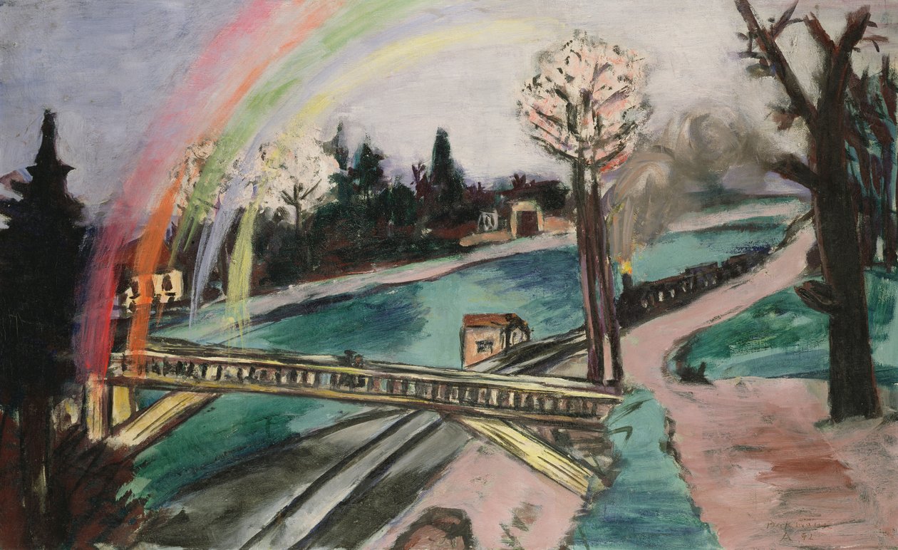 Järnvägsbron och regnbågen av Max Beckmann