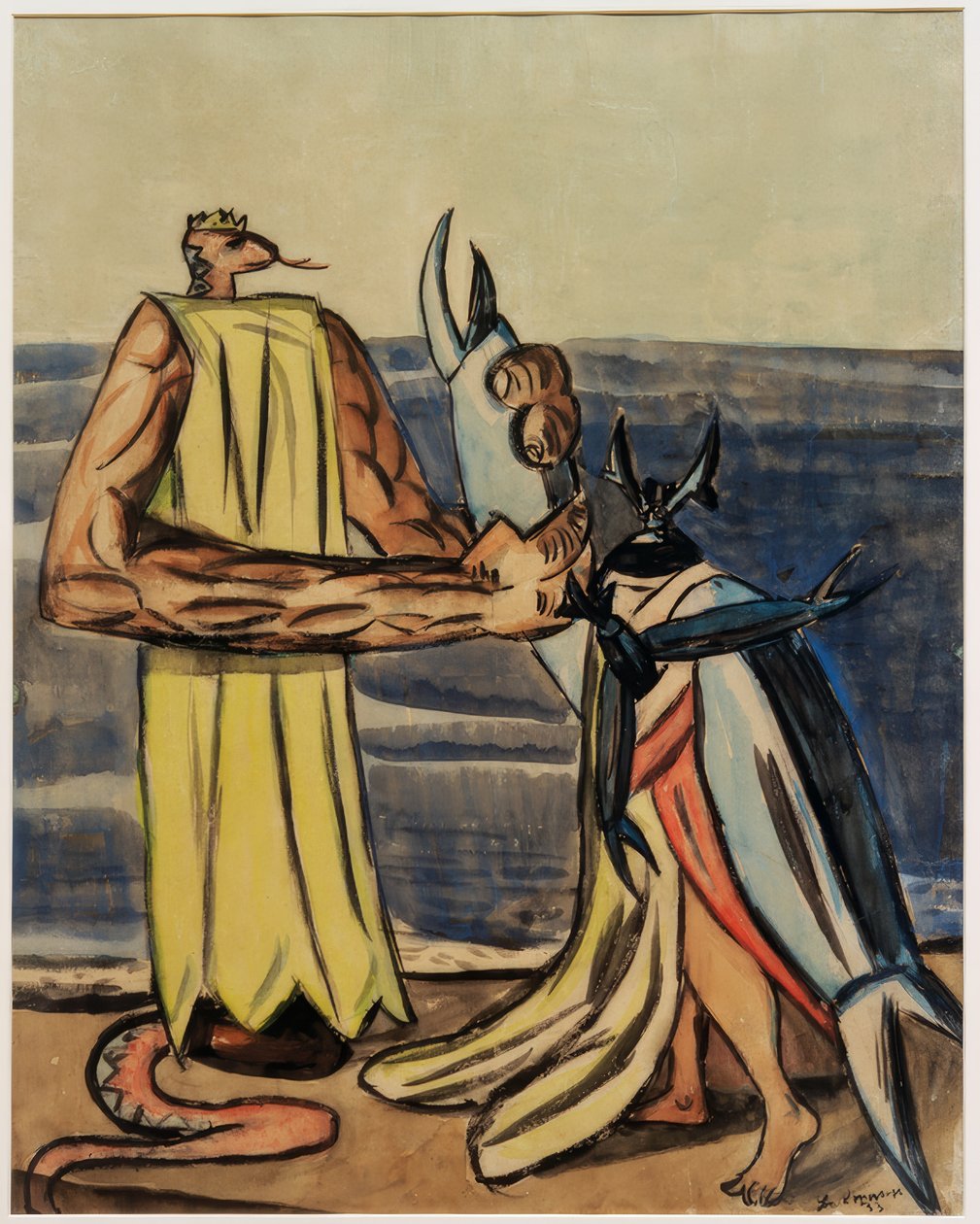 Snake King och Stag Beetle Bride av Max Beckmann