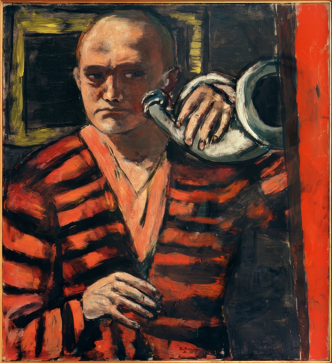 Självporträtt med horn av Max Beckmann
