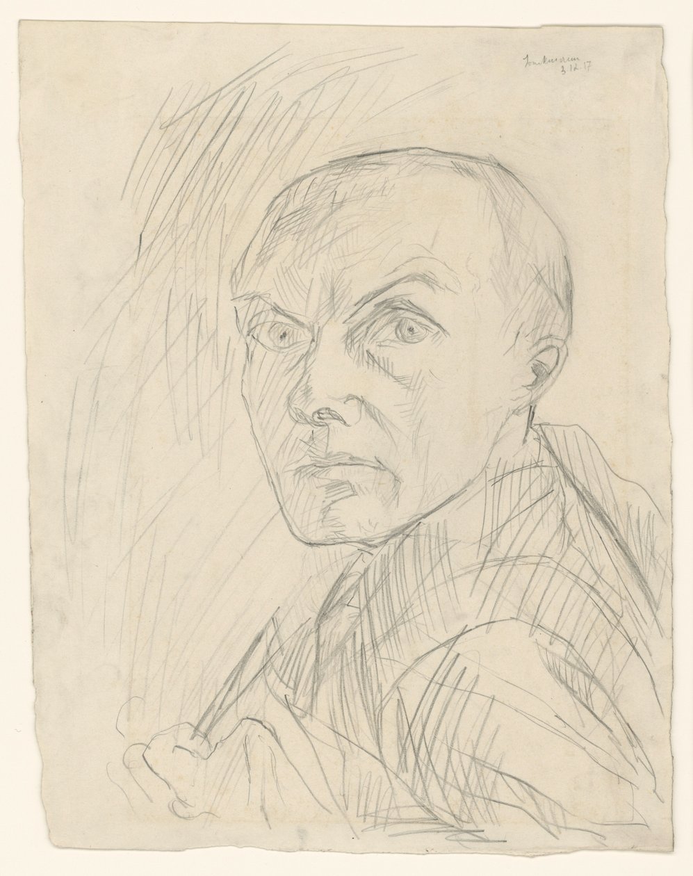 Självporträtt i halvprofil åt vänster av Max Beckmann