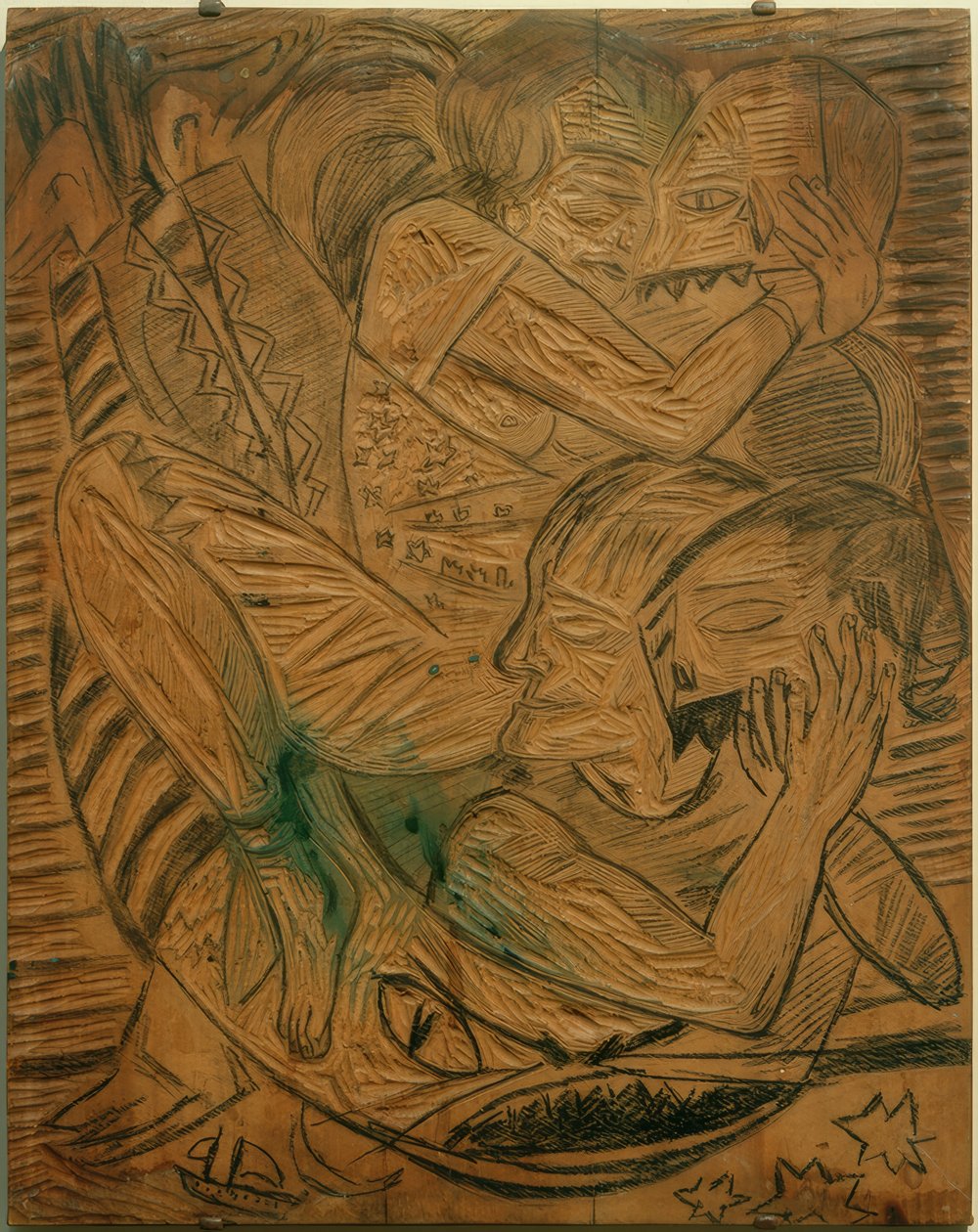 Självporträtt med Naïla som cirkusartist av Max Beckmann