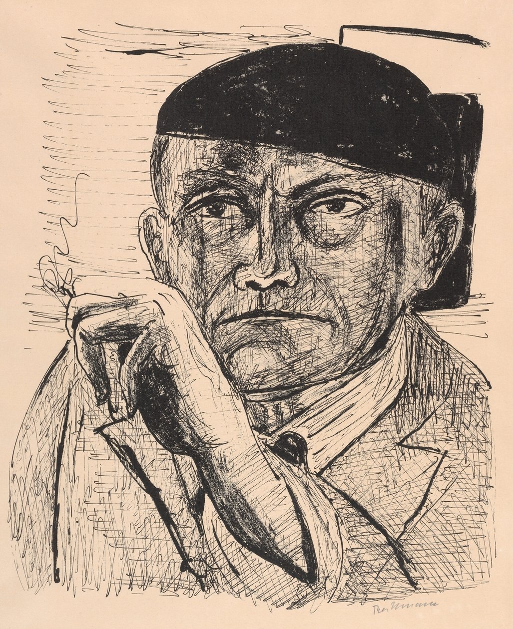Självporträtt (Selbstbildnis) av Max Beckmann