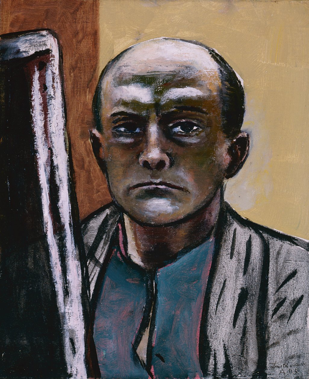 Självporträtt i oliv och brunt av Max Beckmann