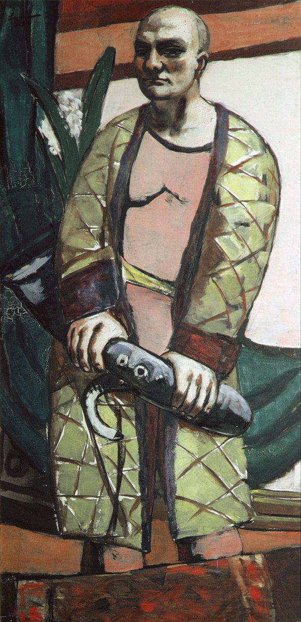 Självporträtt med saxofon av Max Beckmann