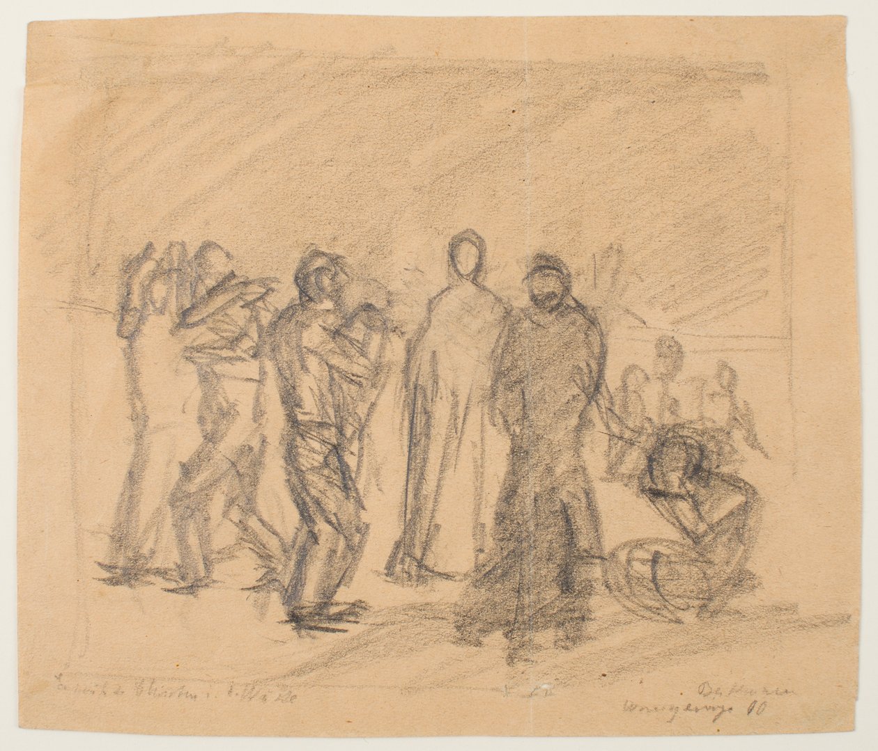 Skiss för Kristus i öknen av Max Beckmann