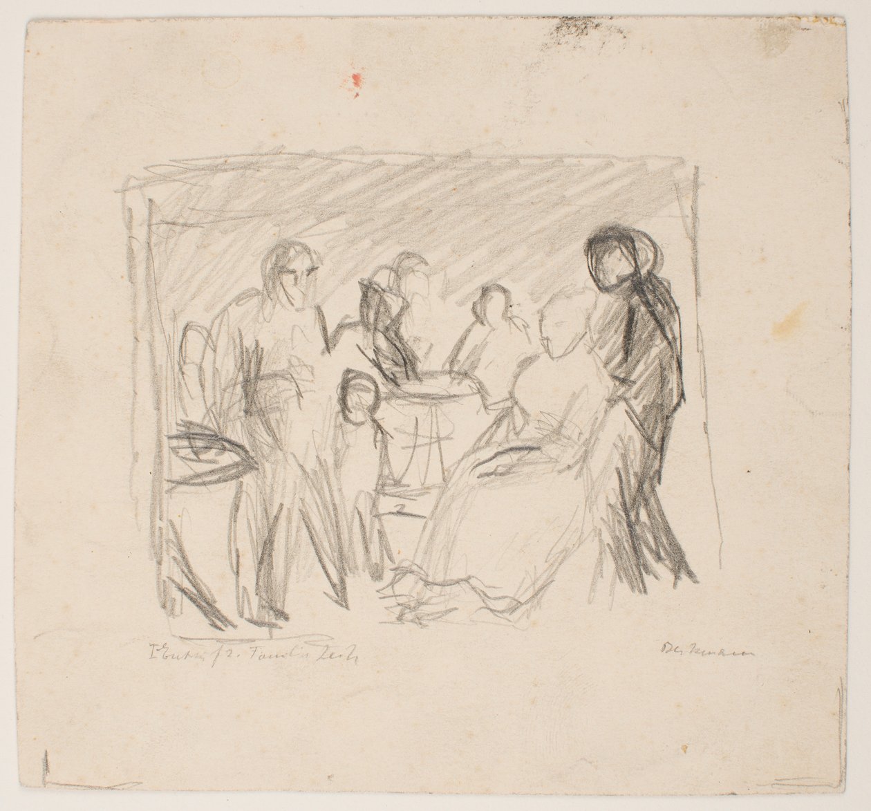 Skiss för familjen Zech av Max Beckmann