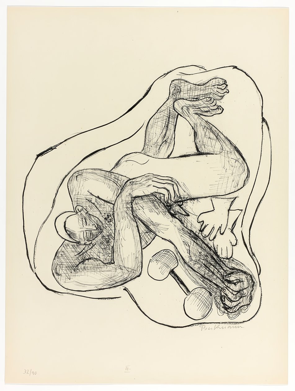 Sleeping Athlete, tallrik tre från Day and Dream av Max Beckmann