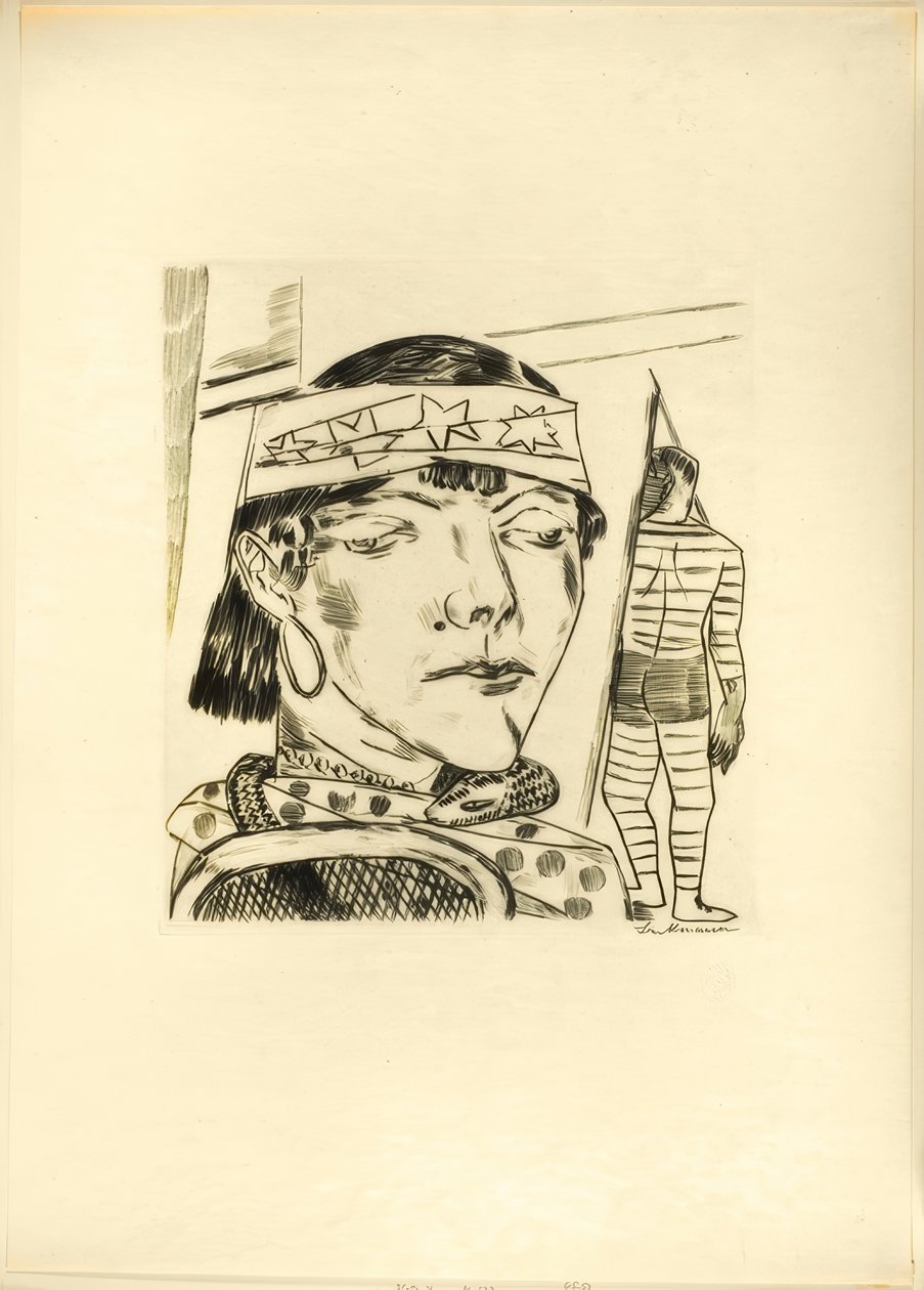 Snake Lade, tallrik tio från mässan av Max Beckmann
