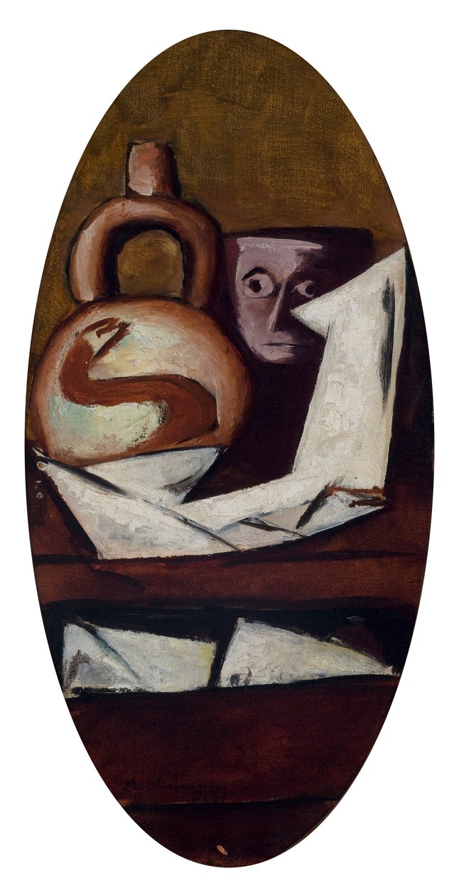 Stilleben (med mexikansk figur) av Max Beckmann