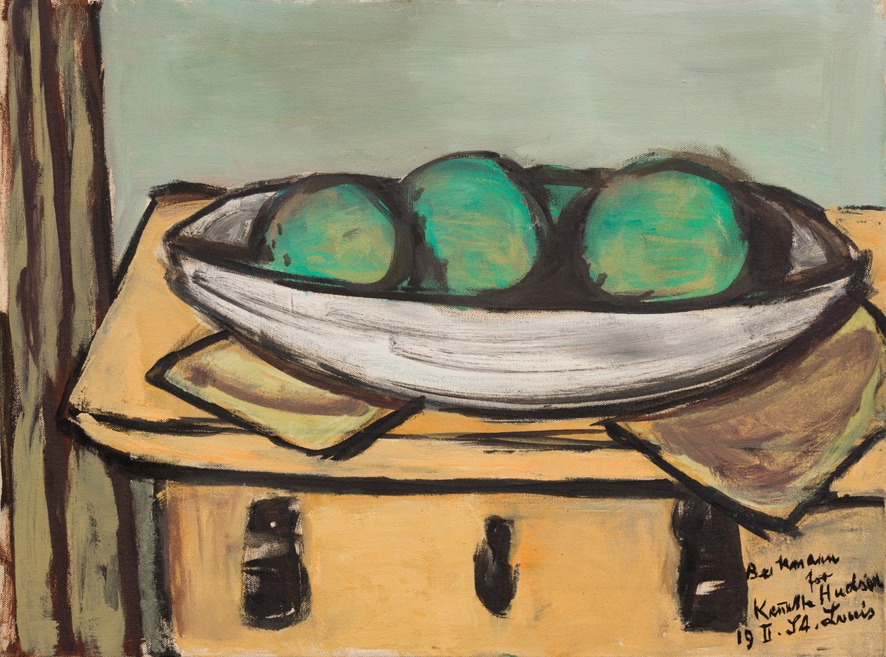 Stilleben med stor grön frukt av Max Beckmann