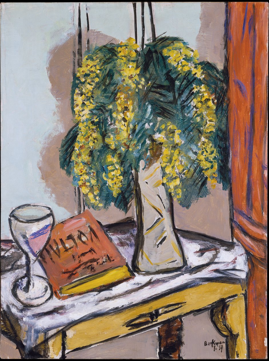 Stilleben med mimosa av Max Beckmann