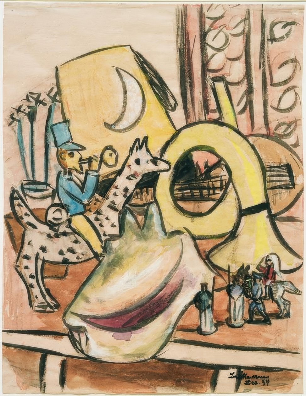 Stilleben med leksaker och snäckskal av Max Beckmann