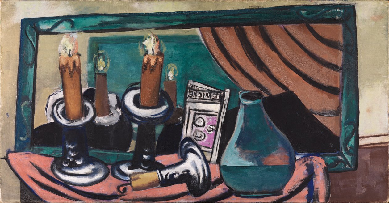 Stilleben med vält ljus av Max Beckmann