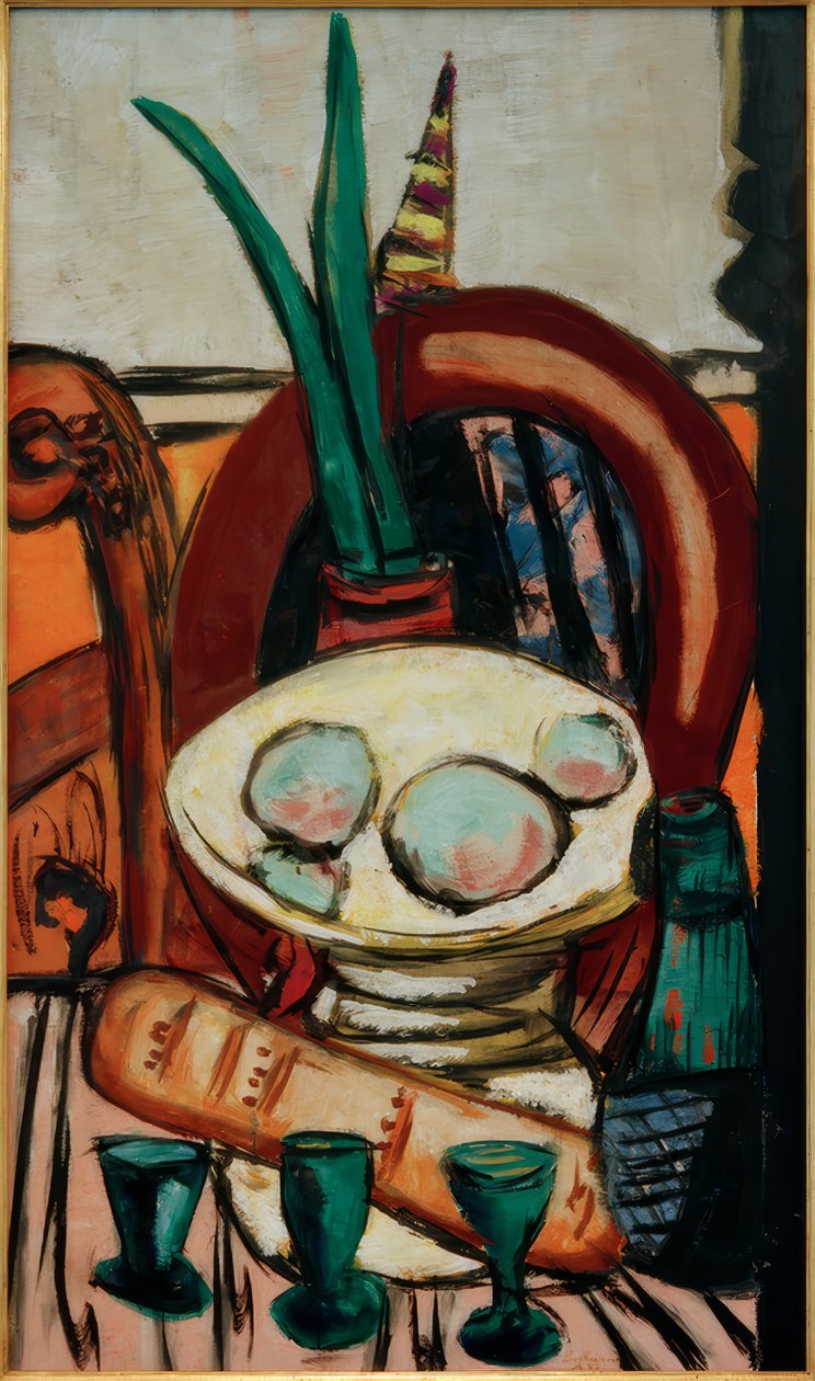 Stilleben med gröna glasögon av Max Beckmann