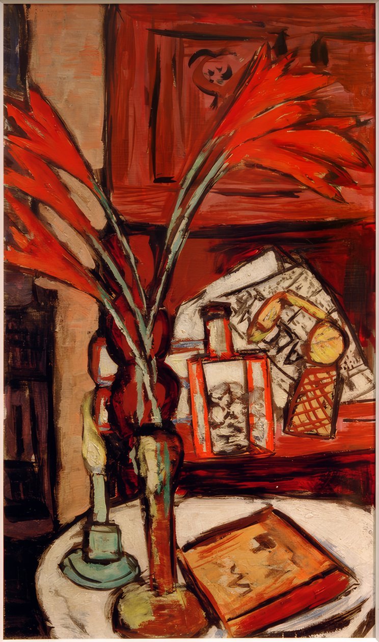 Stilleben med ett grönt ljus av Max Beckmann