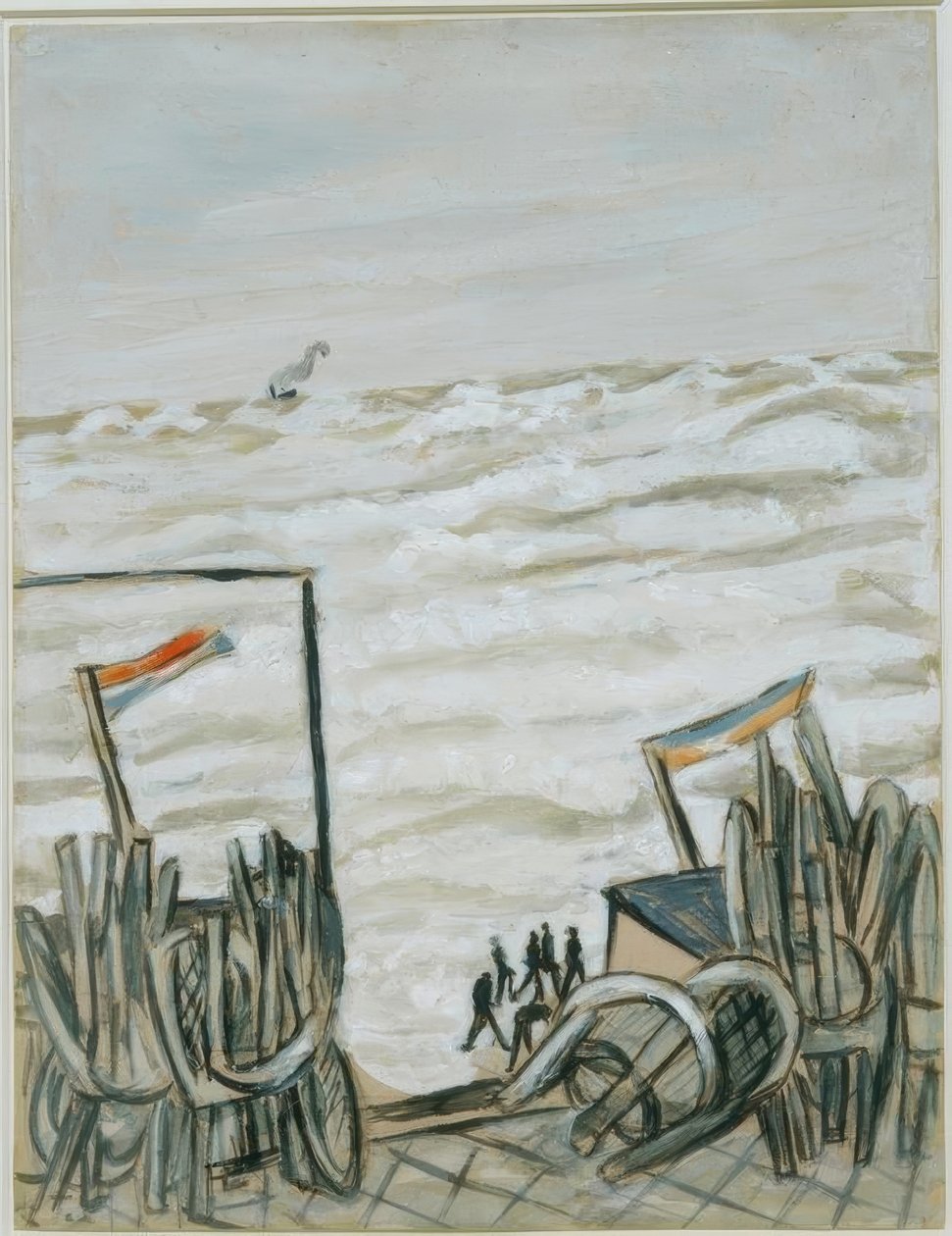 Strand vid högvatten av Max Beckmann