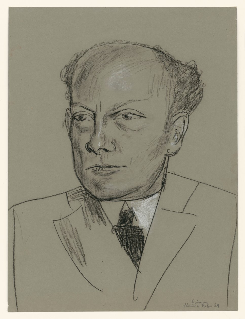 Studie till porträttet av Gottlieb Friedrich Reber (huvud) av Max Beckmann