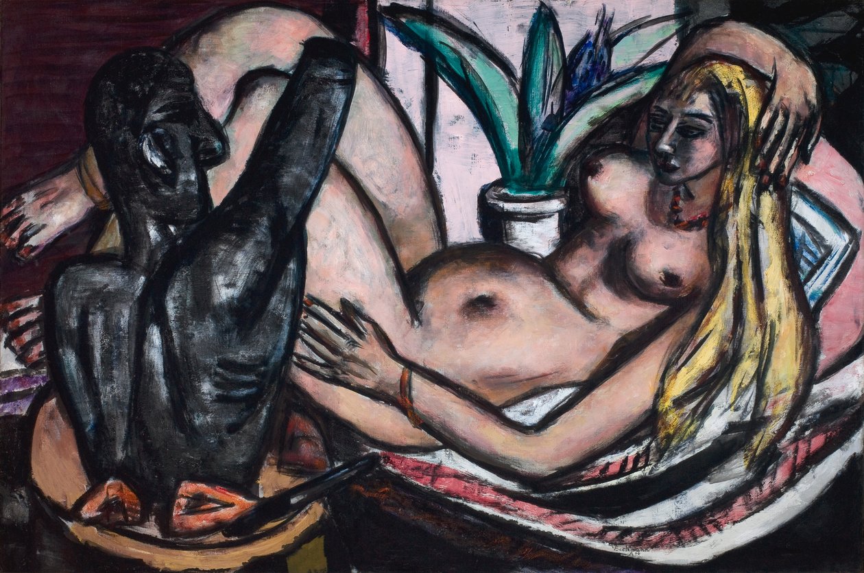 Studio (Kvinnlig nakenbild och skulptur) av Max Beckmann