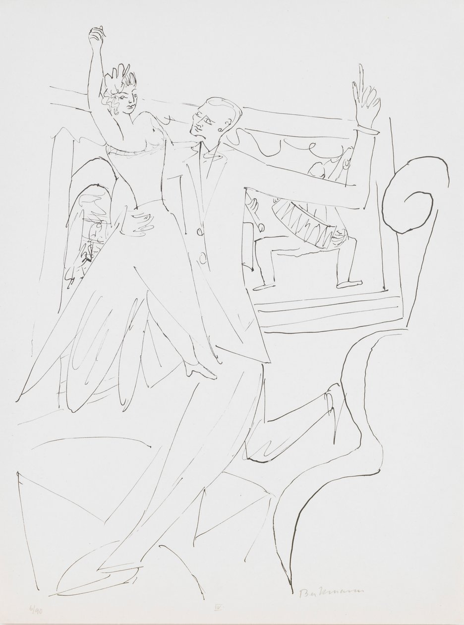 Tango, tallrik 4 från portföljen "Dag och dröm" av Max Beckmann