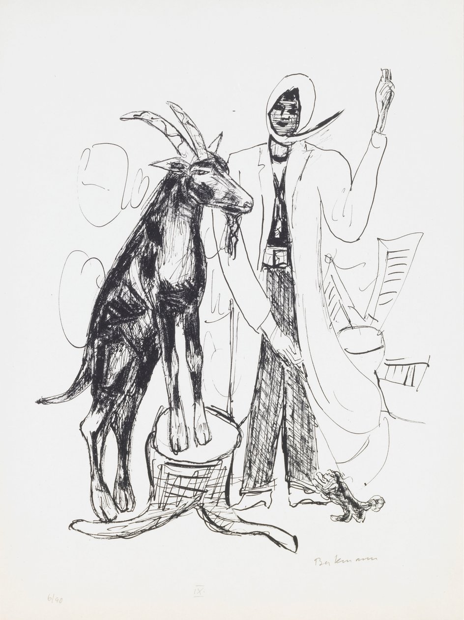 The Buck, tallrik 9 från portföljen "Day and Dream" av Max Beckmann