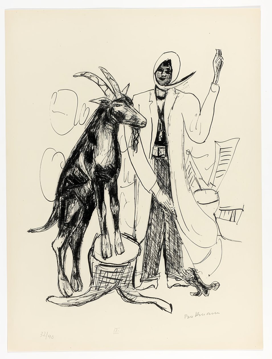 The Buck, tallrik nio från Day and Dream av Max Beckmann