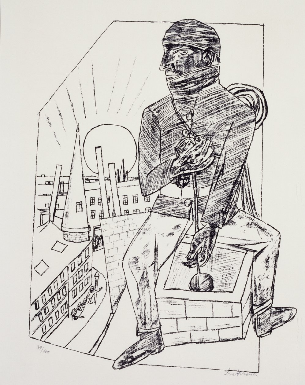 Skorstensfejaren, av Max Beckmann (1884-1950), litografi. Tyskland, 1900-talet. av Max Beckmann