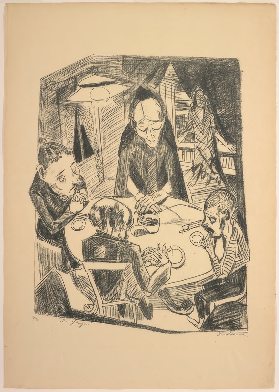 Hungern, tallrik fem från Die Hölle av Max Beckmann