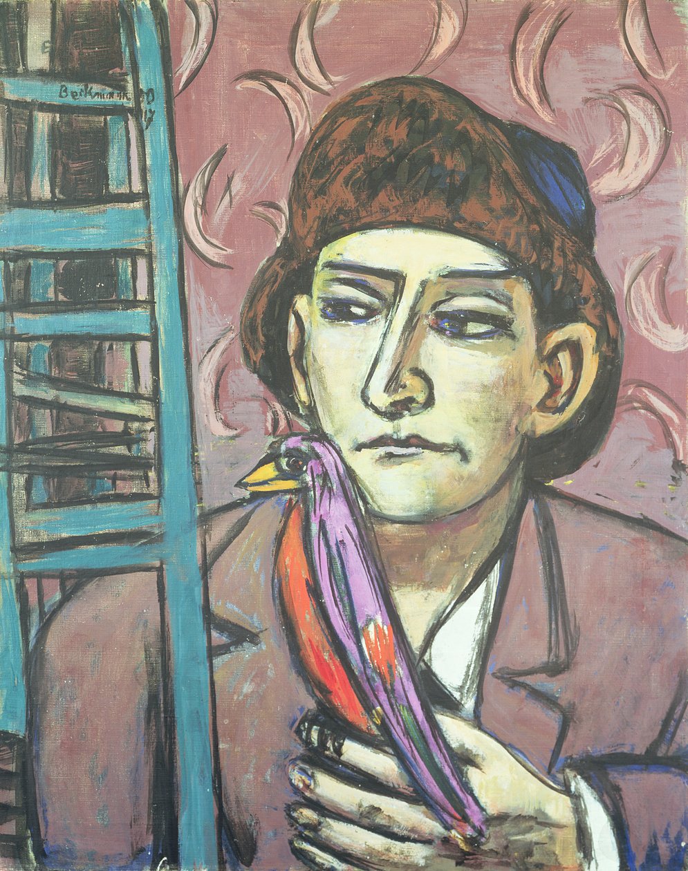 Mannen med en fågel av Max Beckmann