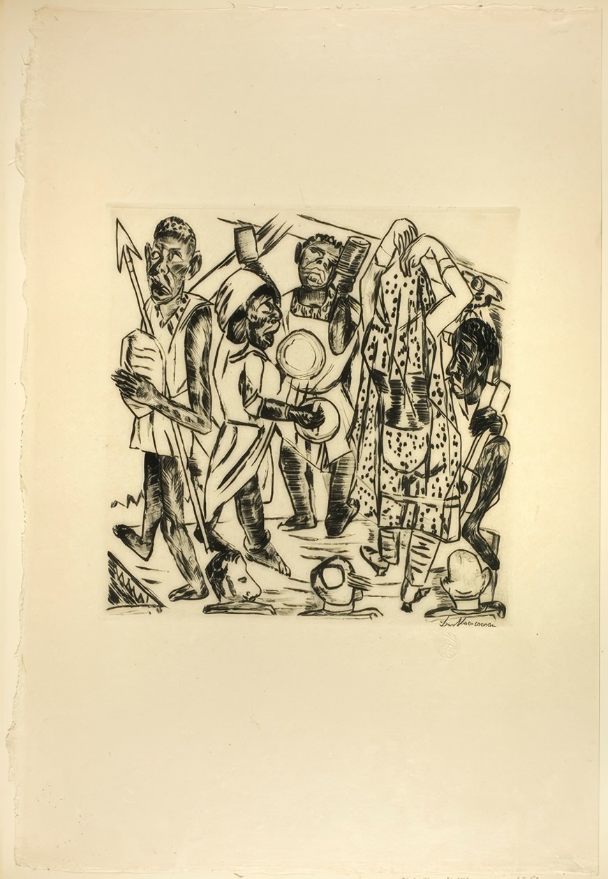 The Negro Dance, tallrik nio från Jahrmarkt av Max Beckmann