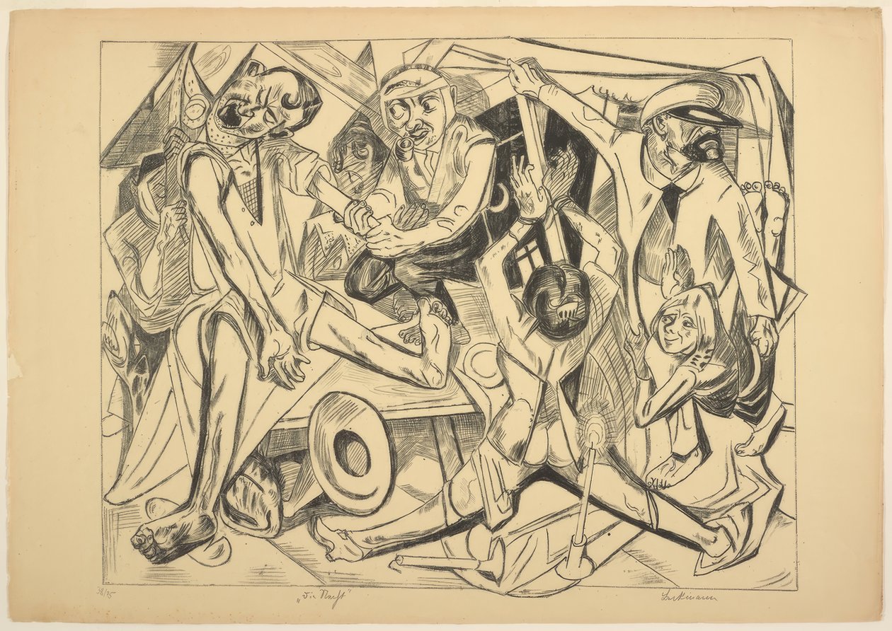 Natten, tallrik sju från Die Hölle av Max Beckmann