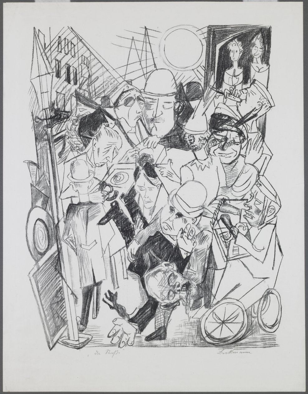 The Street, skylt 3 från portföljen "Hell" av Max Beckmann