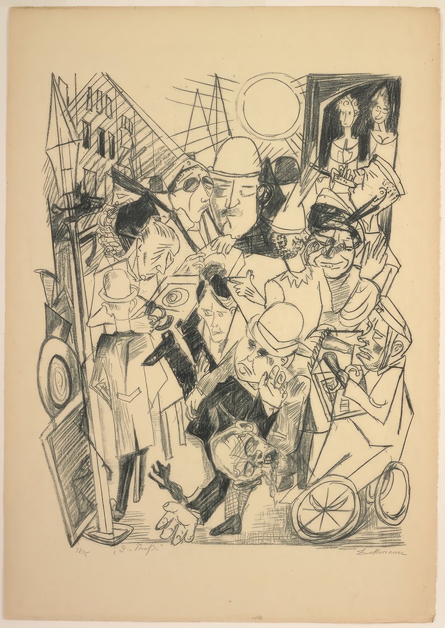 The Street, tallrik tre från Die Hölle av Max Beckmann