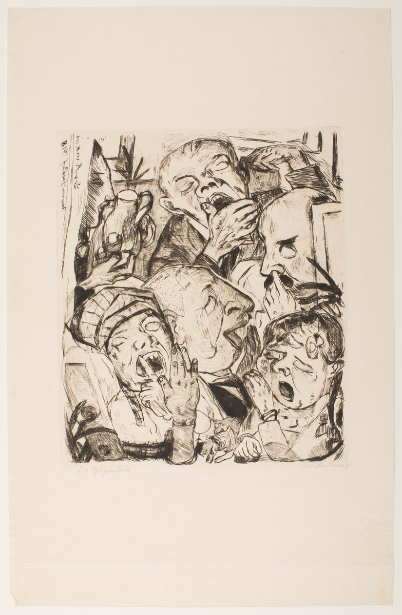 The Yawners, tallrik 7 från portföljen "Faces" av Max Beckmann