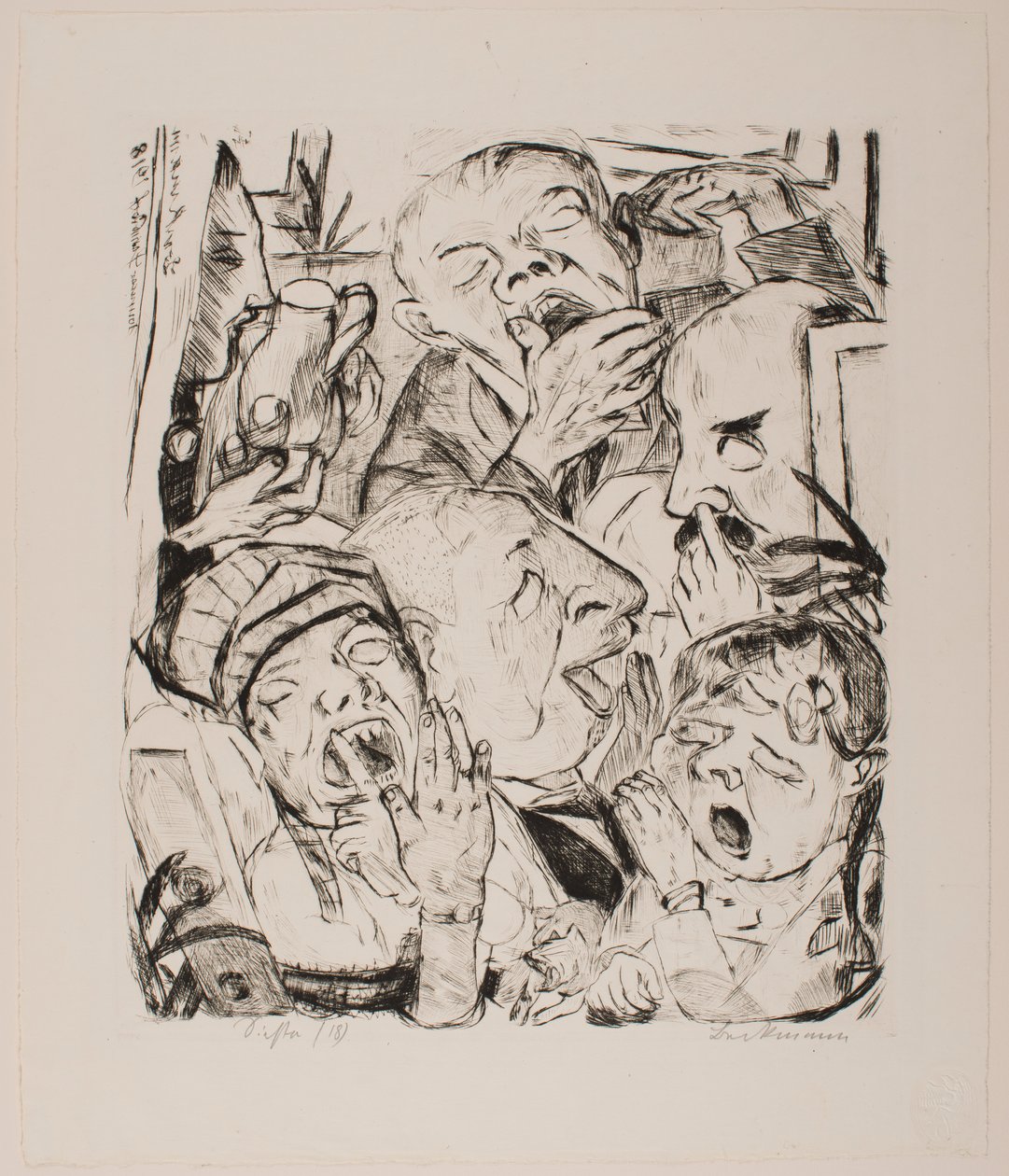 The Yawners, tallrik 7 från portföljen "Faces" av Max Beckmann