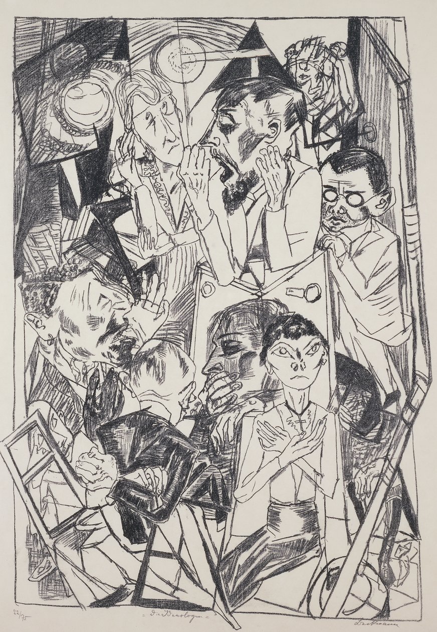 Ideologerna, av Max Beckmann (1884-1950), gravyr. Tyskland, 1900-talet. av Max Beckmann