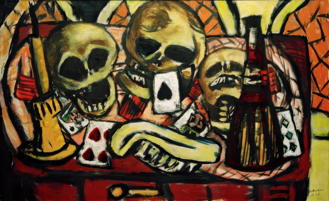 Skalle stilleben av Max Beckmann