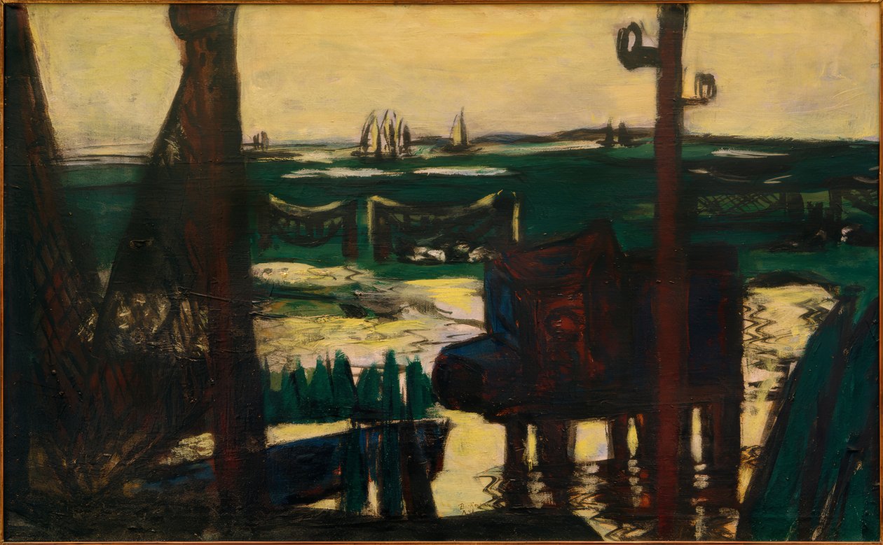 Vadehavet grönt och svart och gult av Max Beckmann